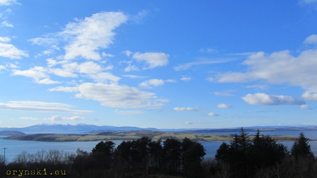 Cumbrae Island widziana z punktu widokowego ponad Largs