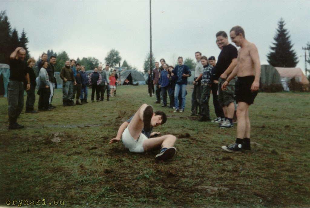 Zawody w ślizgu w dal na błocie, kurs drużynowych LAS, Czarna 1996